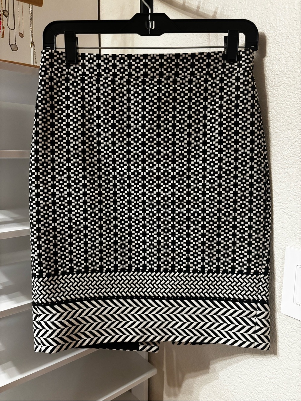Black & White J. Crew Pencil Skirt